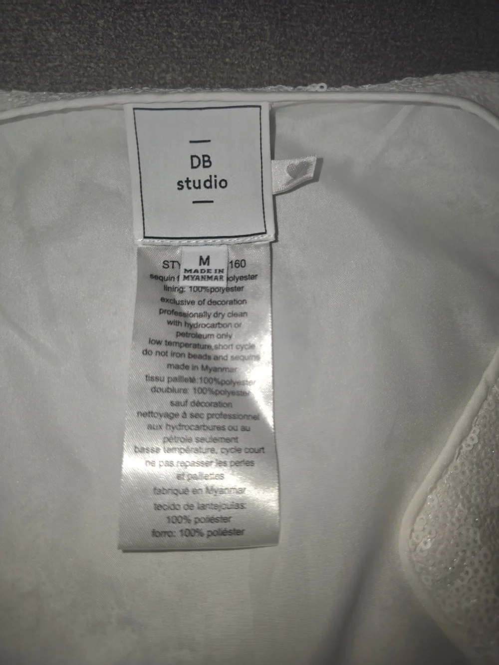 David's Bridal Girls White Sequin Shrug